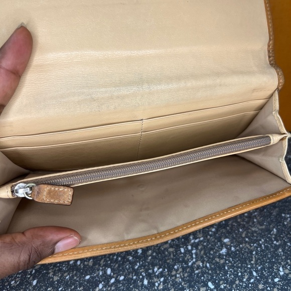 Christian Dior CD Caramel Brown Oblique Monogram Logo Flap Long Wallet - Picture 14 of 16